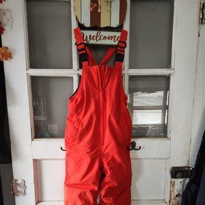 Lands End Squall Snow Bib Pants orange youth size 7